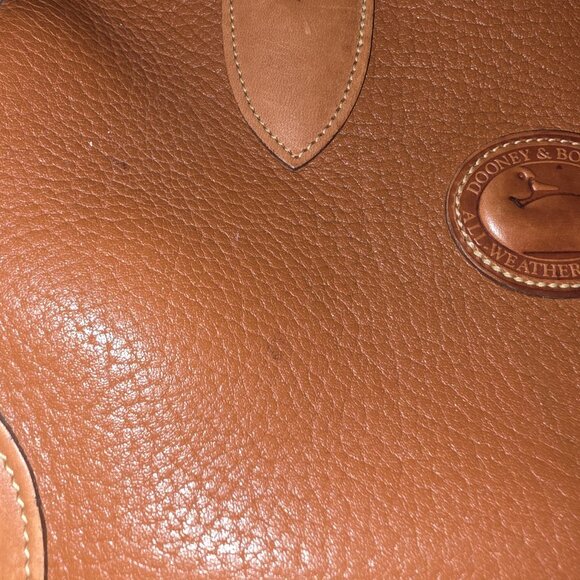 Vintage Dooney & Bourke Gladstone Satchel British Tan All Weather Leather AUTH - Picture 7 of 16